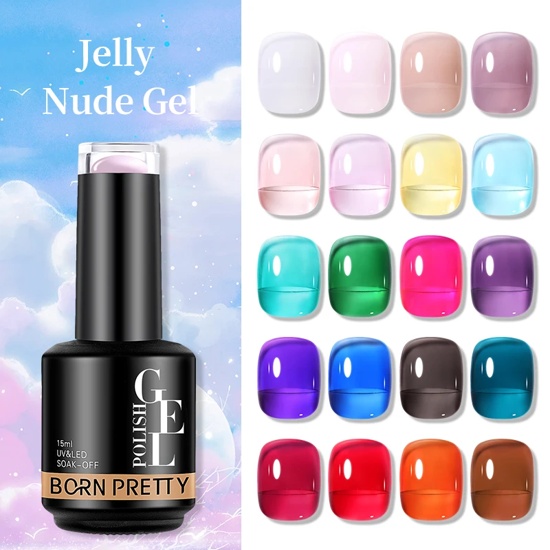 

Гель-лак BORN PRETTY Прозрачный телесный для ногтей, верхнее покрытие полуперманентного маникюра, верхнее покрытие для ногтей, 15 мл