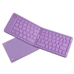 Compact Folding Bluetooth Keyboard for Tablets and Smartphones (Purple)
