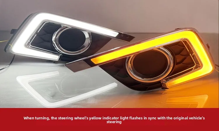 For Nissan Sentra 2016-2024 Car Led Daytime Running Light Front Bumper Fog Lamp DRL Yellow Dynamic Turn Signal Accessories detail image 10