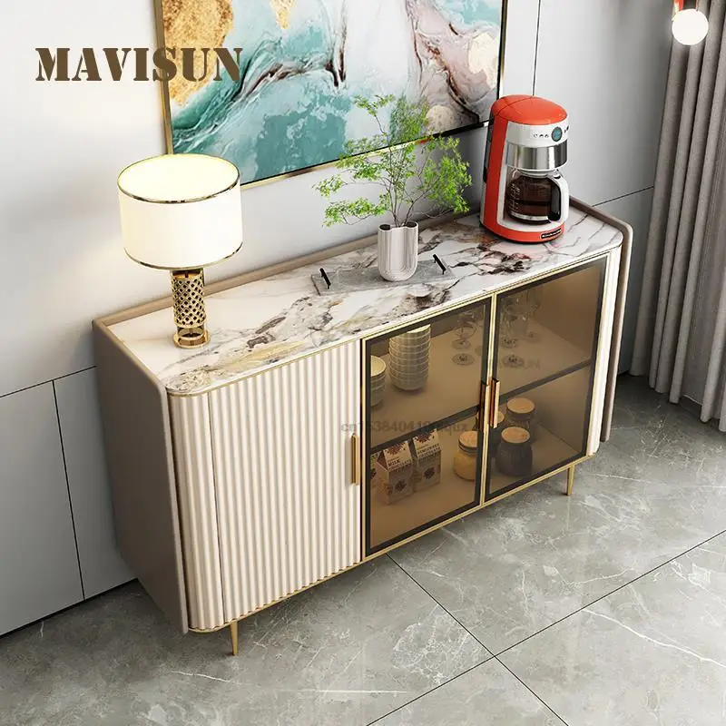 Simple Rock Board Dining Side Cabinet Modern Minimalist Luxury High Kitchen Storage Side Cabinet Living Room Against The Wall