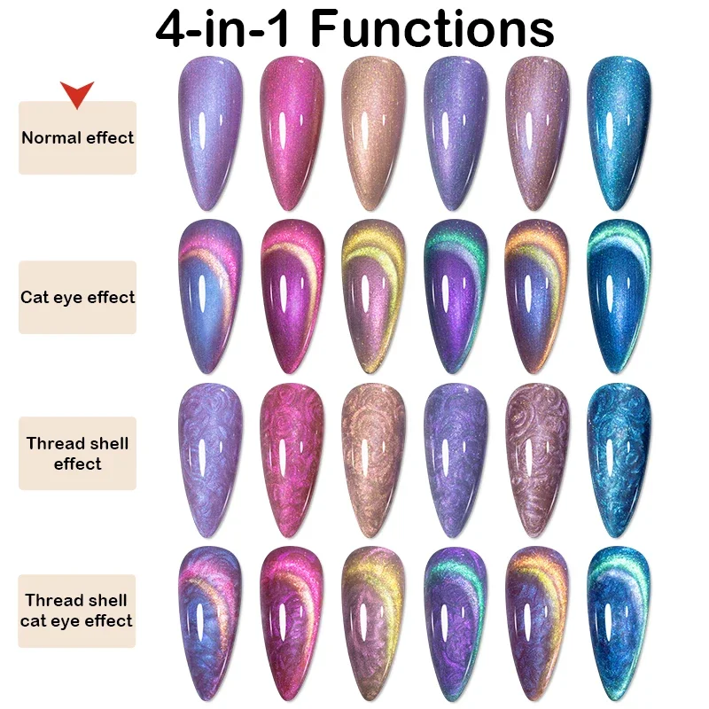 Aurora Polaris Shell Thread Cat Magnetic Gel Nail Polish Glitter Pearl Cat Eye Gel Semi-Permanent Nail Art Varnish For Manicure