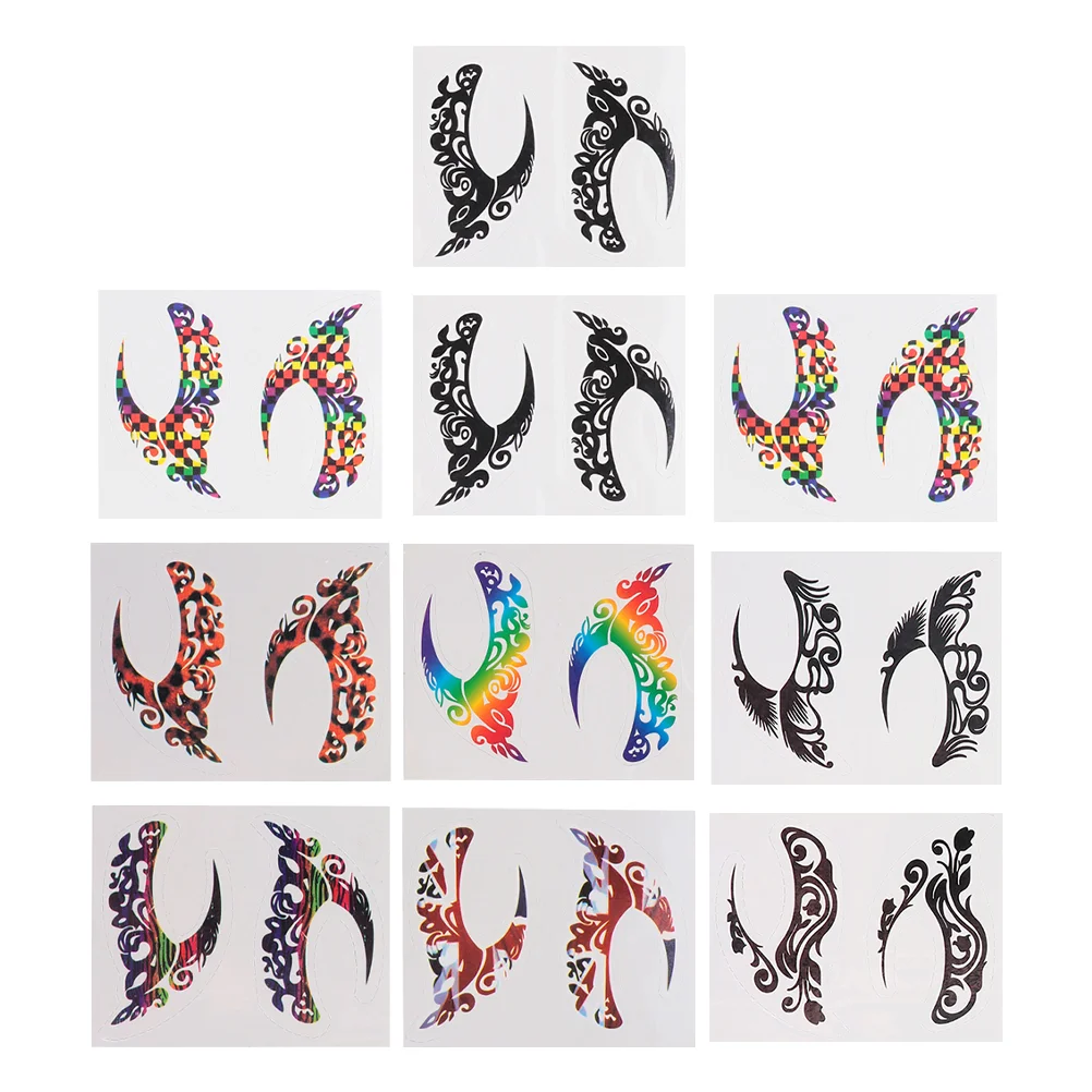 

10 Pairs Charming Festival Eyeshadow Stickers Girl Eyelash Stickers Party Props