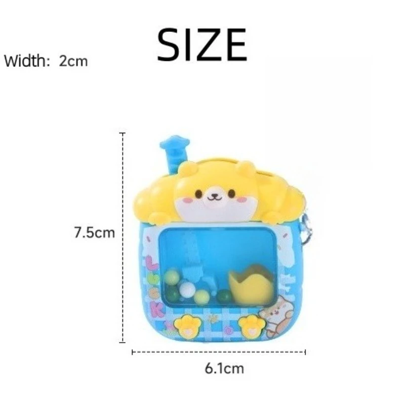 1/8PCS 클로 머신 모양 휴대폰 키체인 귀여운 작은 키체인 가방 펜던트 플레이 가능한 장난감 어린이 크리스마스 생일 선물