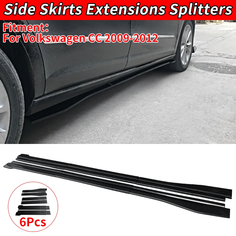 

For Volkswagen CC 2009-2012 Auto Side Skirt Body Kit Winglet Extensions Splitters Spoiler Car Exterior Decoration Accessories