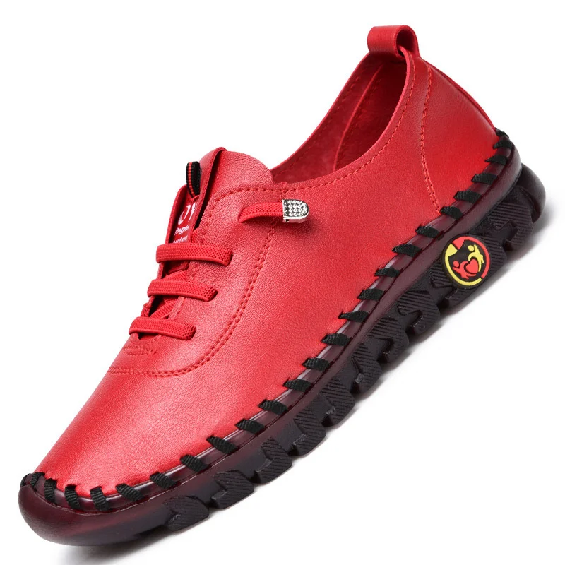 Leather Shoes Women Fashion Leather Genuine High Quality Luxury Brand Comfortable Female Casual Driving Shoes Plus Size 35-44