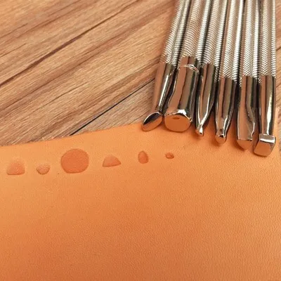 

Realistic printing 6pcspattern classic handmade leather engraved carving tool,high grade leather craft stamping molding tool