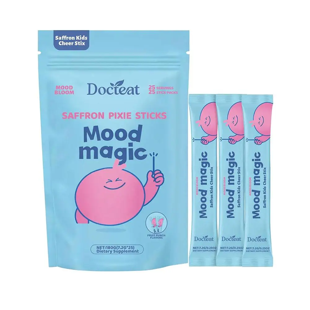 Bastoncini del folletto di zafferano Supporto magico per l'umore Polvere condizionante Incoraggia la resilienza dell'umore positivo Polvere di integratore per le emozioni quotidiane