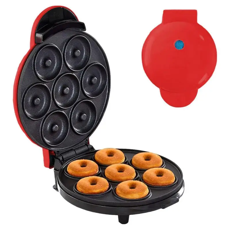 

110V/220V Mini Donut Machine Electric Non-stick Coated Kitchen Donut Maker Kid's Snacks Desserts Breakfast Makes 7 Donuts