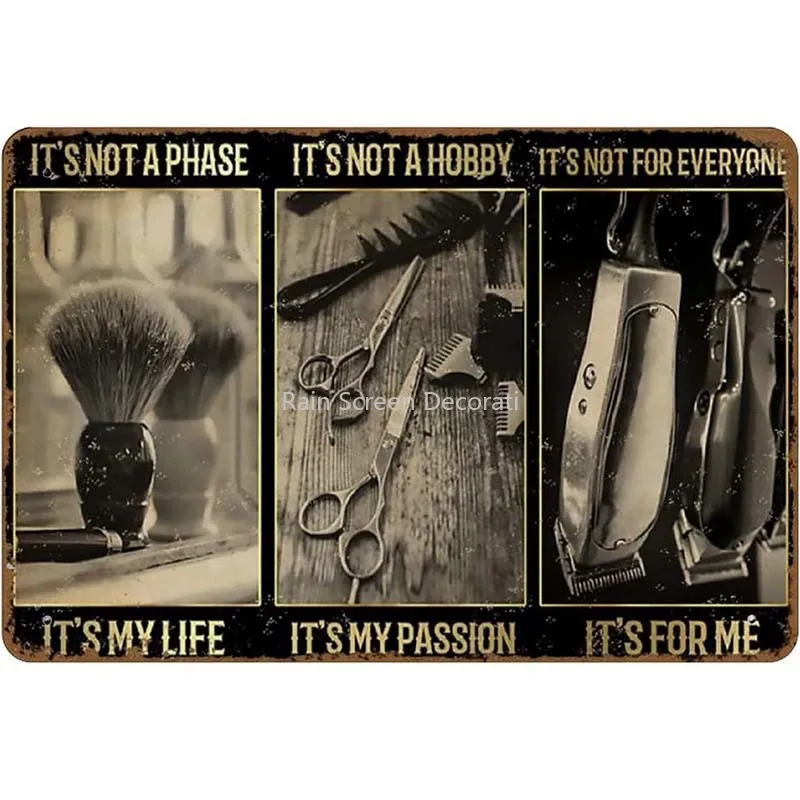 

Barber Poster Hairdresser Gift Barbershop Wall Art It's My Life It's My Passion It's for Me Poster Barber Shop Novelty Tin Sign