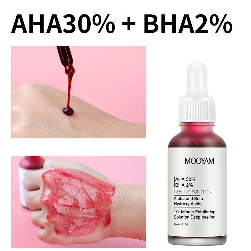 AHA30% BHA2% Растворы для пилинга с гликолевой кислотой, сыворотка