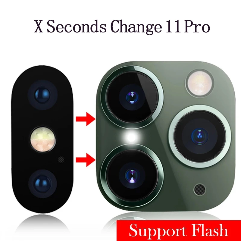 Luxury Sticker Camera Lens Seconds Change For iPhone XR X XS MAX Fake