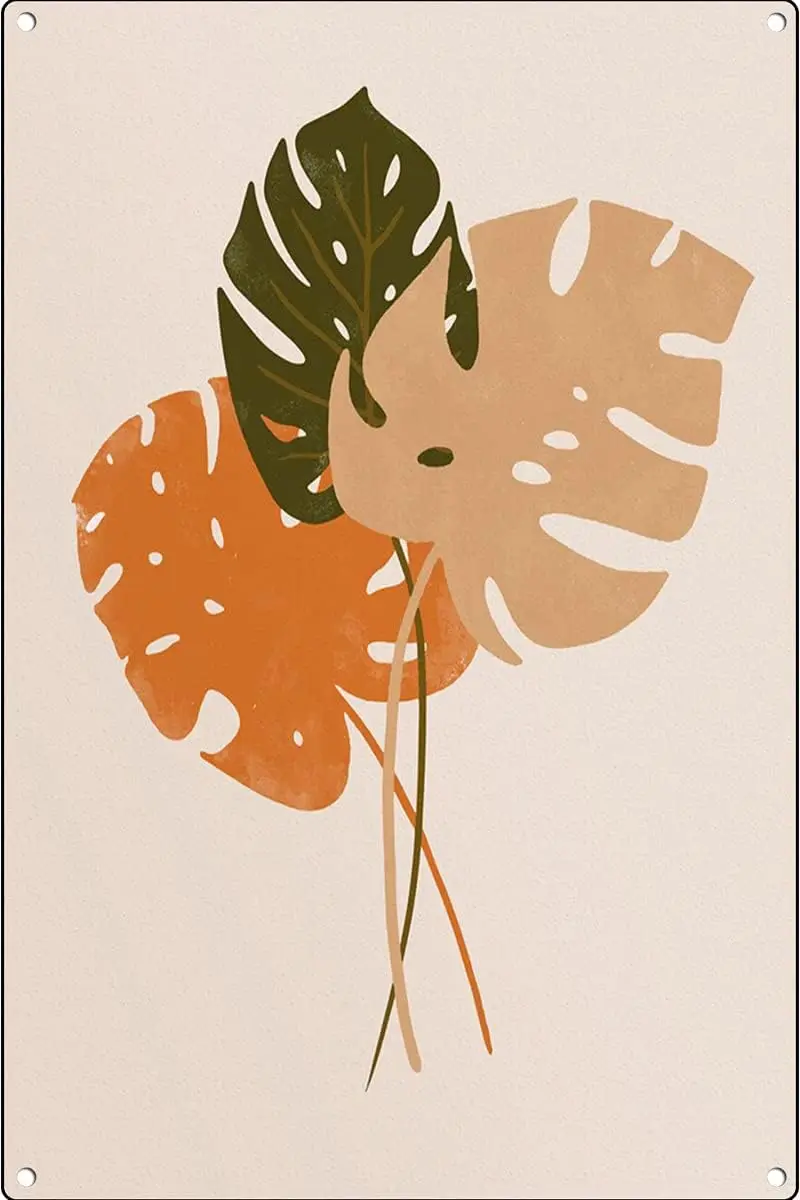 

Funny Vintage Tin Sign Botanical Art Print for Boho Home decor, Botanical Printable Wall Art, Modern Stem Poster, Plant