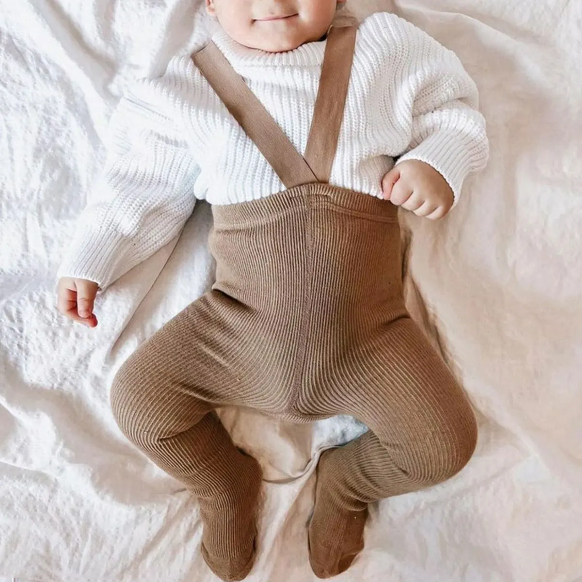 Ma&Baby 0-24M Infant Toddler Baby Girl Boy Stocking Knit Newborn Suspender Tights Pantyhose Solid High Waist Overall Legging