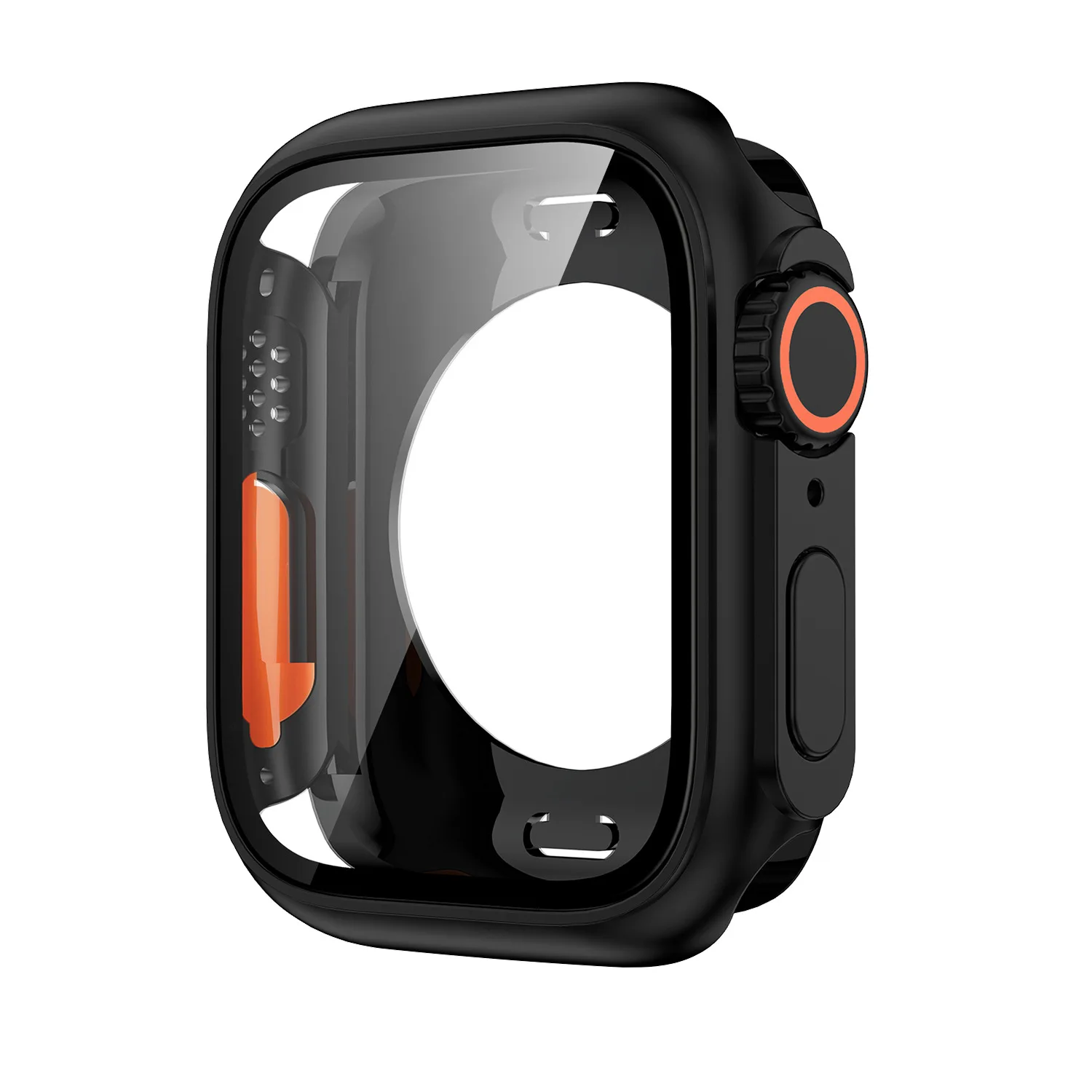 Compre 2-em 1 Quadro de PC Rígido + Temperado Caso de Relógio de Tela  Resistente a Riscos de Vidro Para Apple Watch Series 7 45mm - Preto da  China