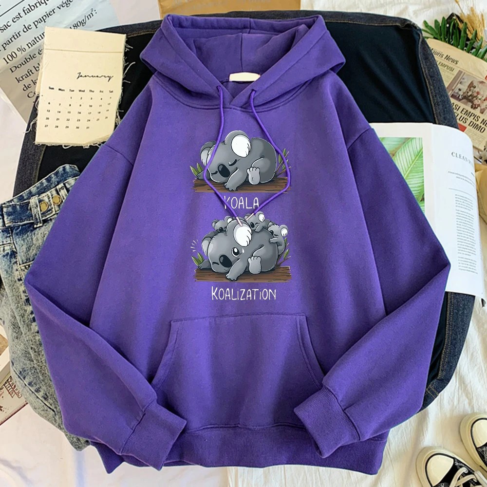 

Cute Koala Koalization Hoodie Crewneck Hip Hop Sweatshirt Harajuku Casual Clothing For Male Comfortable Fleece Tracksuit For Men