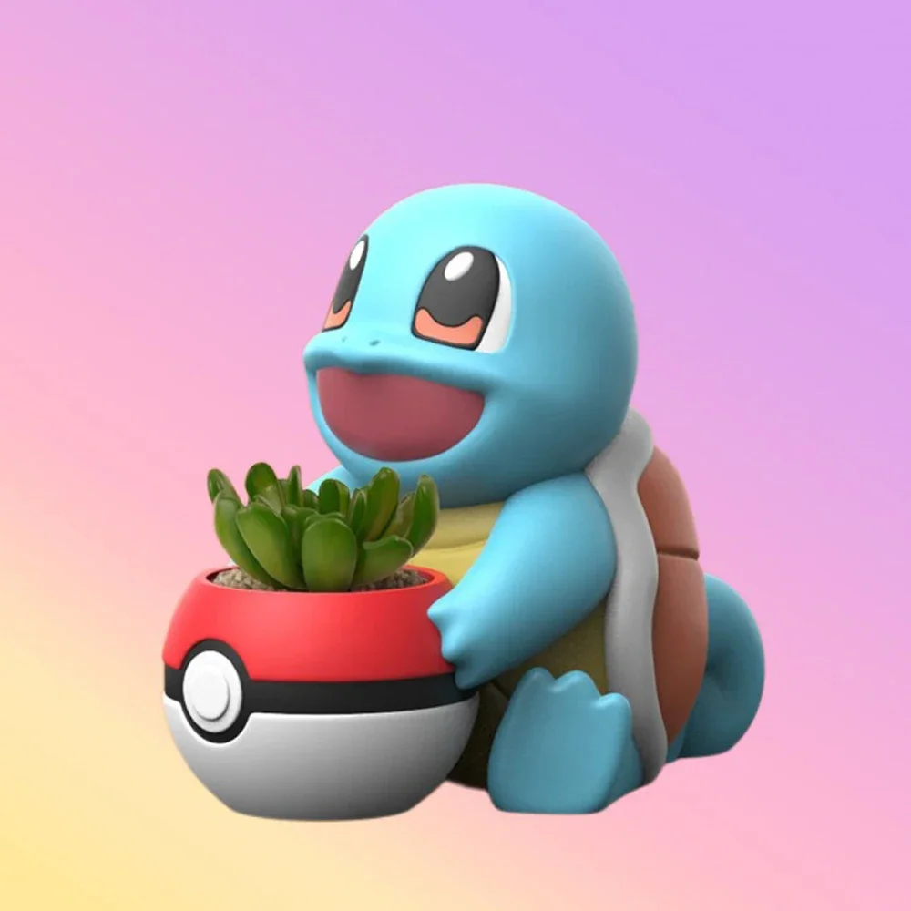 

Pokemon Anime Kawaii Squirtle Resin Flowerpot Model Garage Kit Desktop Ornaments Ornament Small Pot Birthday Gifts