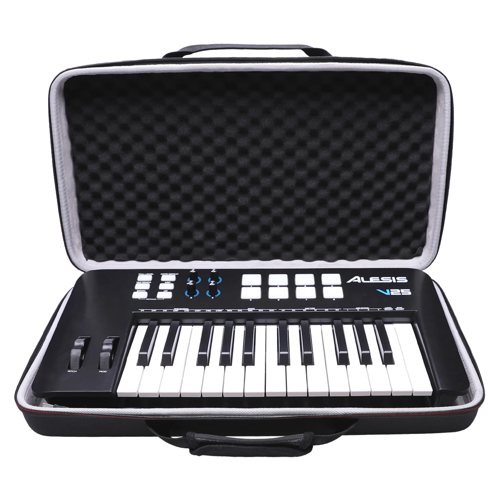 LTGEM EVA Case for Alesis V25 MKII USB MIDI Keyboard Controller with 25 Velocity Sensitive Keys, Musical Instrument Storage Case ammoon 15 keys xylophone colorful musical percussion instrument early education instrument for music sense development