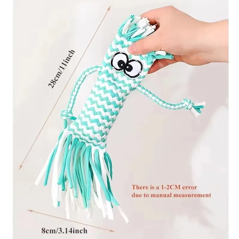 Dog Rope Chew Toy Straw Head Braided Knot Doll Squeaker Sound Toy Molar Dog Toy Pet Training Pet Interactive Toy Pet Supplies 2