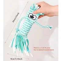 Dog Rope Chew Toy Straw Head Braided Knot Doll Squeaker Sound Toy Molar Dog Toy Pet Training Pet Interactive Toy Pet Supplies 2