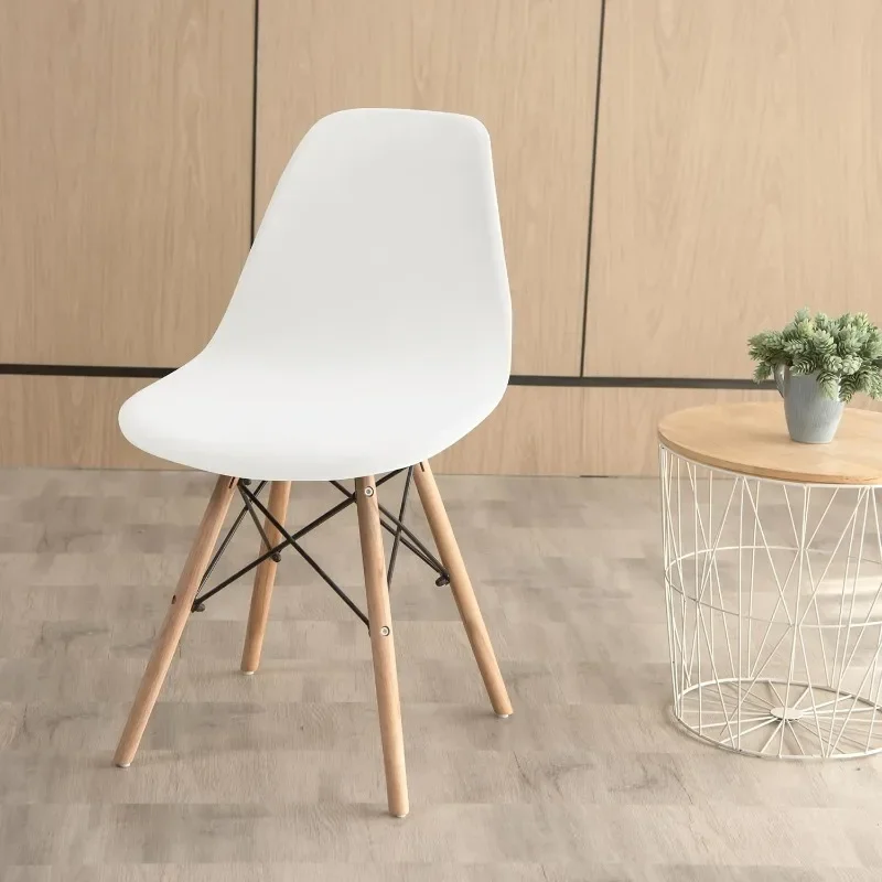 30Colors Stretch Velvet Shell Chair Cover Mid Modern Dining Chair Covers Washable Dining Room Chair Covers Lounge Armless 6