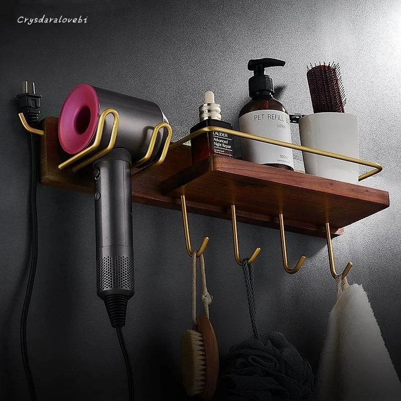 호두 공간 알루미늄 헤어 드라이어 걸이식 다이슨 헤어 드라이어 보관 브래킷, 욕실 컬링 아이언 벽걸이 랙 