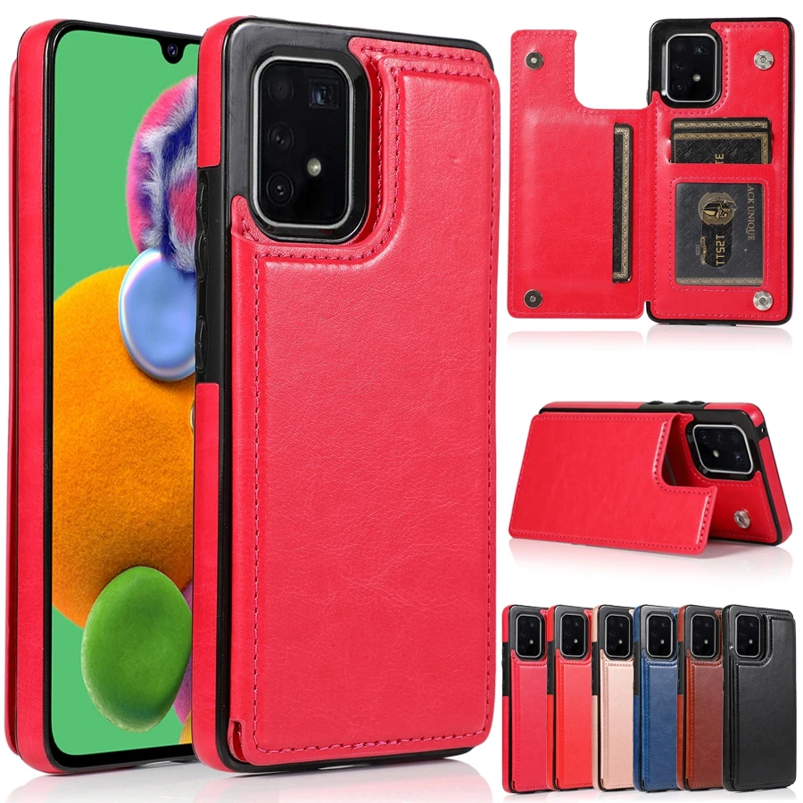 

Защитный чехол-бумажник с двумя кнопками для Samsung Galaxy A10 A11 A12 A20E A21S A32 A40 A50 A52 A70 A72 S21 S21Plus S21Ultra