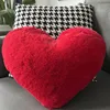 12/17" Faux Rabbit Fur Heart Pillow Decorative Pillows Plush Love Heart Shaped Fluffy Throw Pillow Cushion Valentine's Day Gifts 1