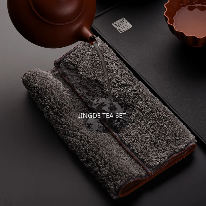 Water Absorbing Soft Tea Towel, Thickened Tea Cloth, Tea Mat Linen Cloth,KONG FU TeaS  Accessories 29X18CM