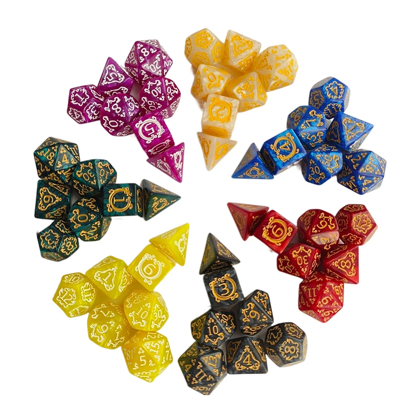 7Pcs/set Polyhedral Dices Multi-side Dice Set For Board Games High Quality Dice Set Entertainment Table Gaming Accessories