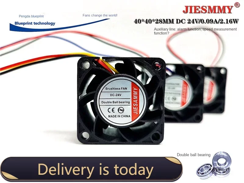 

New Jiesammy 4028 4cm Double Ball 24v0.09a Alarm Speed Measurement Function Frequency Conversion Cooling Fan 40*40*28MM