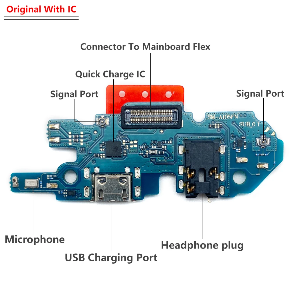 10Pcs Tested USB Charger Dock Connector Board Charging Port Flex For Samsung A10S M15 A105F A20S M12 A70 A70S A20 A30 A50 A50S