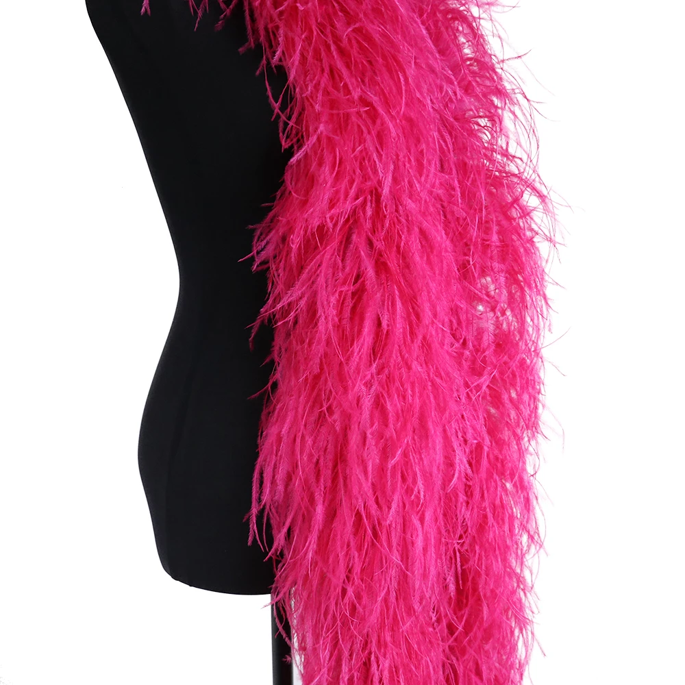 2Meter Ostrich Feather Boa Natural Feather Boa Plumes for Wedding Costume Party Decoration Thick 4/6/10Ply Plume Accessory Shawl