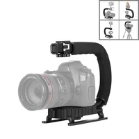 PULUZ C-Shape Handheld SLR Camera Stabilizer Bracket ABS Portable DV Camera Handle Grip Mount & Cold-shoe For Steadycam U-Grip