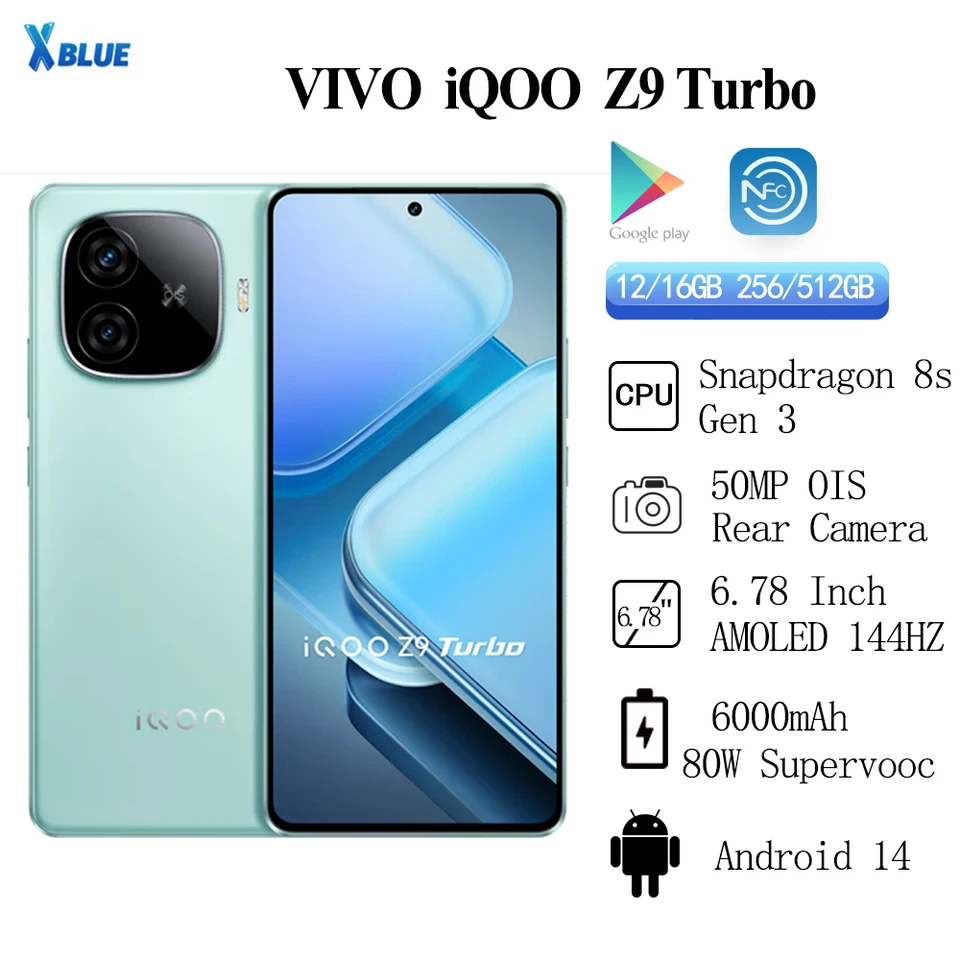 Original VIVO IQOO Z9 Turbo 50MP RearCamera OIS Snapdragon 8s Gen