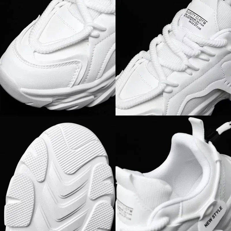 Men Sneakers Mesh Men Shoes PU Leather Platform Casual Sneakers Increased Vulcanized Shoes Light Running Shoes Tenis Masculino 6
