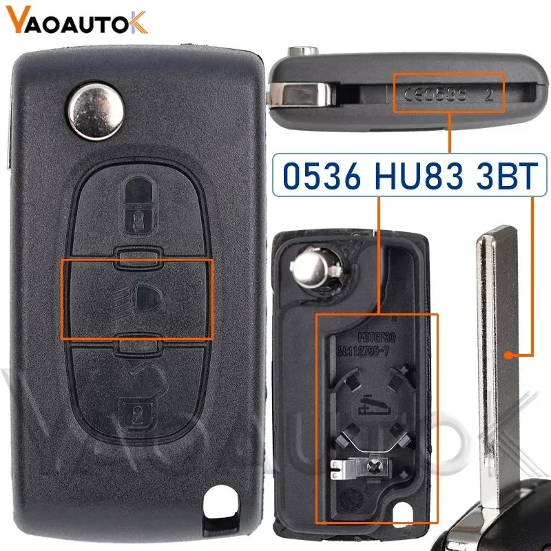 Guscio Per Chiave Auto Telecomando 2 Tasti Compatibile Con Peugeot 207 307 308 407 607 807 E Citroen C2 C3 C4 C5 C6 Picasso Ricambio Custodia Chiave - Foto 6