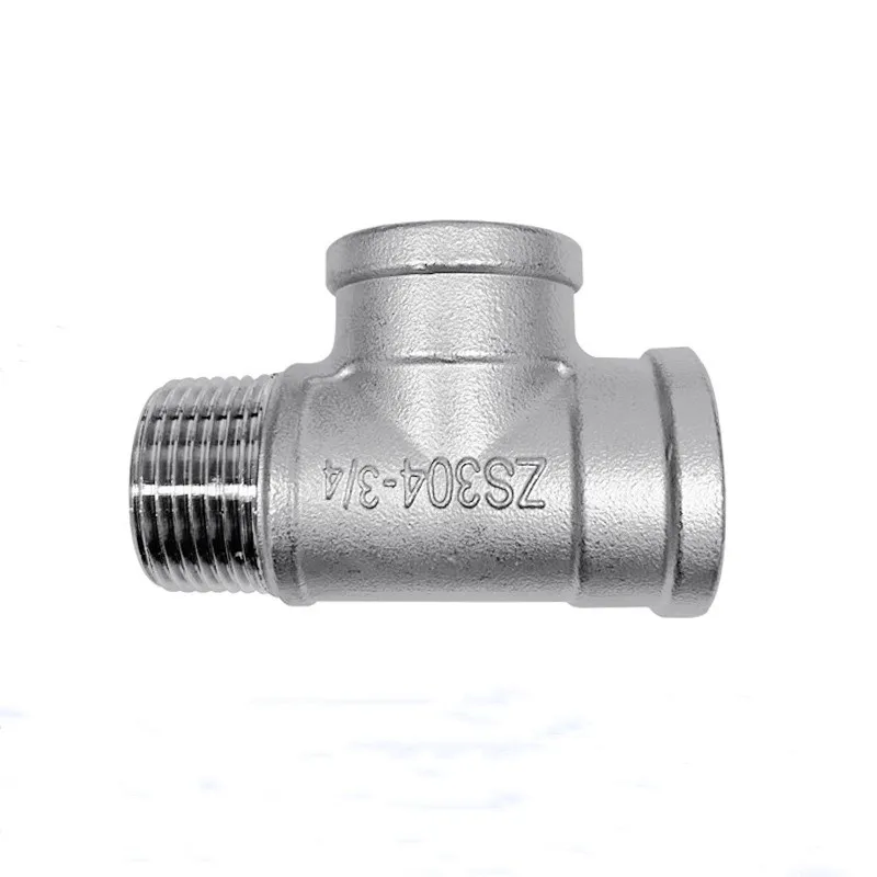(DN8-DN50) male+male+Female Threaded 3 Way Tee T Pipe Fitting 1/4" 1/2" 3/4" 1" 1-1/4" 1-1/2"BSP Threaded 304 Stainless Steel hose pipe fitting pipe fitting tee adapter water pipe fitting