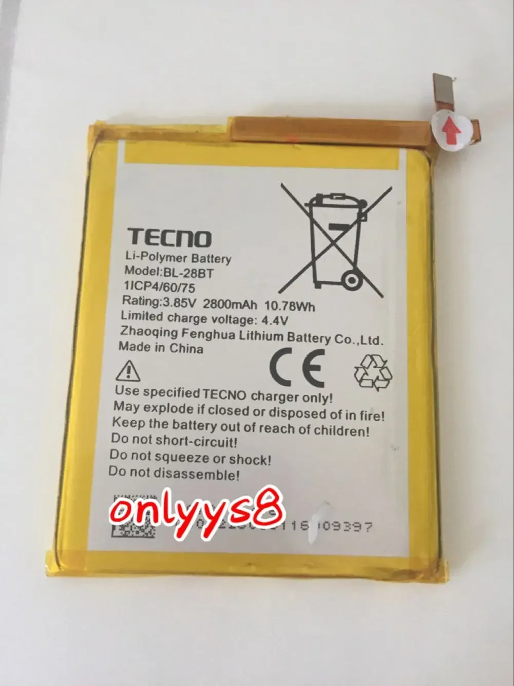 

TECNO bl-28bt панель аккумулятора телефона 2800mah