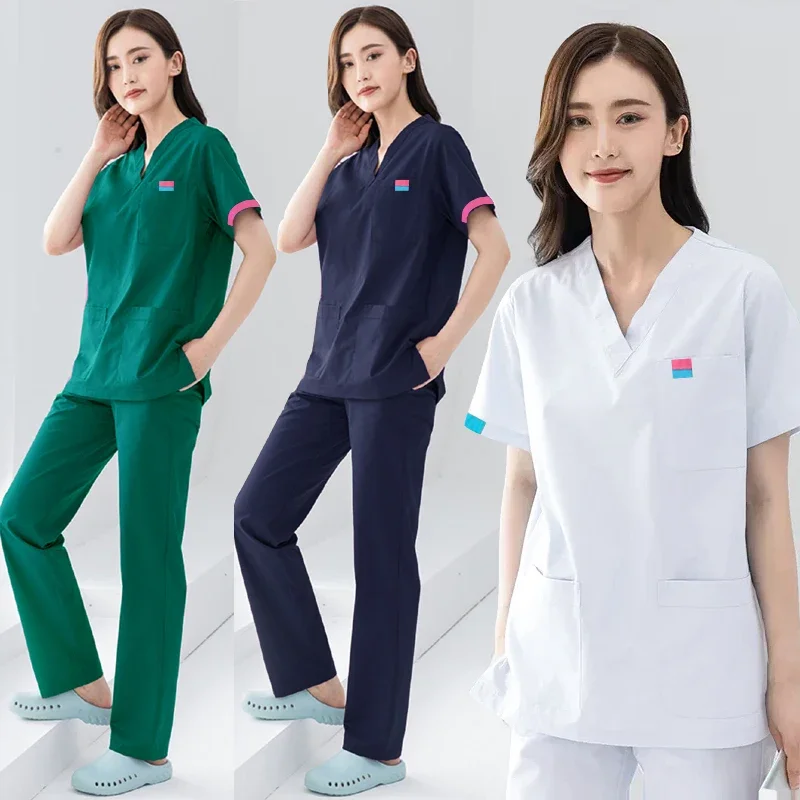 Plug-Size-S-5XL-Nurse-Uniform-Women-Medical-Clothes-Short-Sleeve-Scrub ...