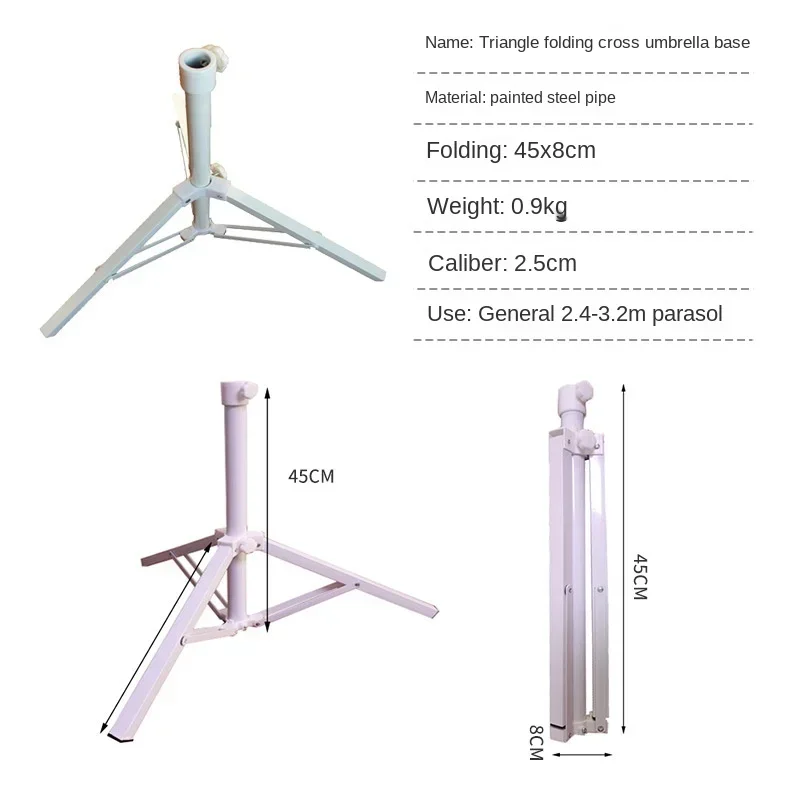 Outdoor Sun Umbrella Base Stand Portable Beach Patio Fishing Parasol Ground Bracket Folding Steady Umbrella Holder 3.4cm Pole