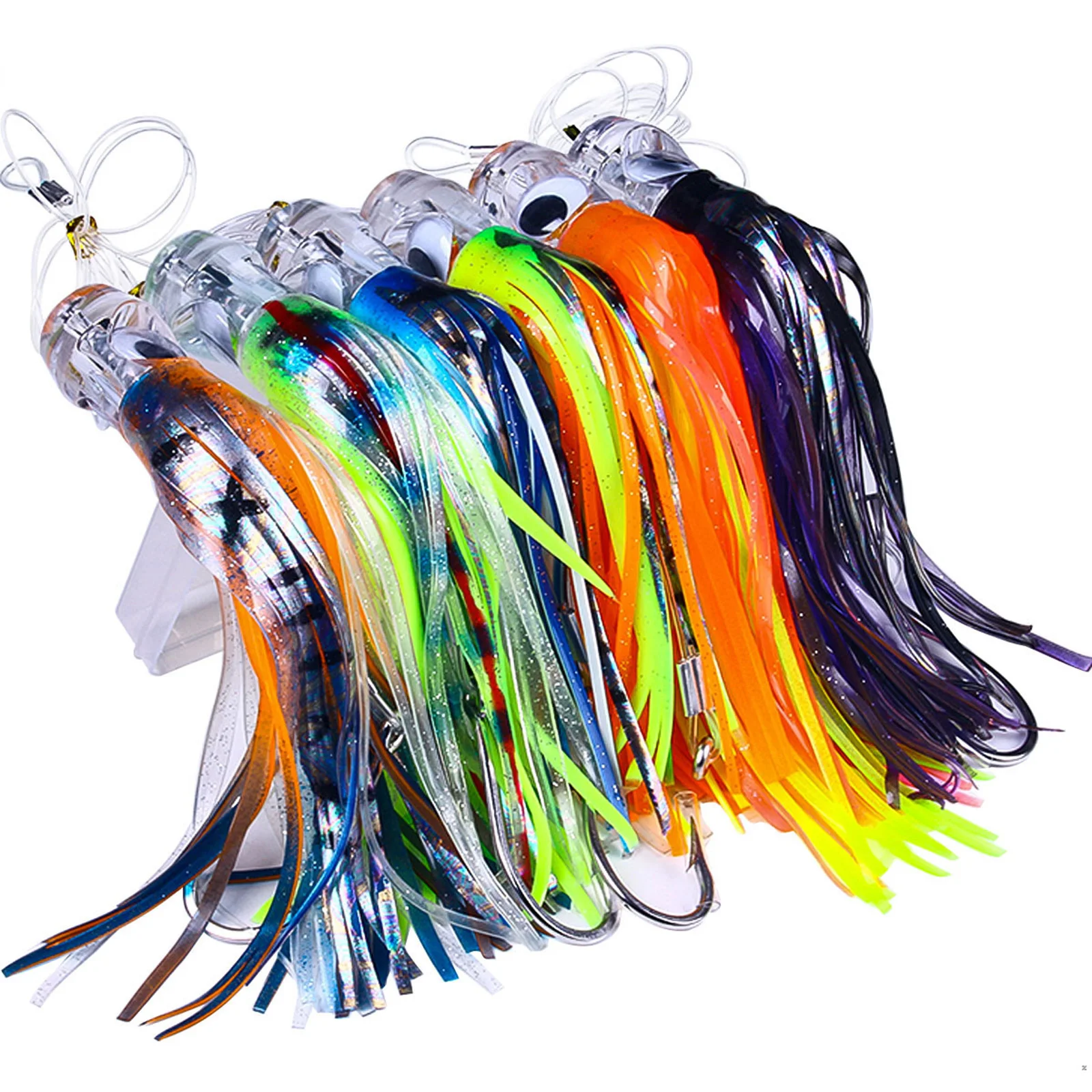 

15/22cm Tuna Luya Fishing Lure Bait Large Trolling Octopus Sea Subbait Whisker High Strength Fishhook Fishing Lures Accessories