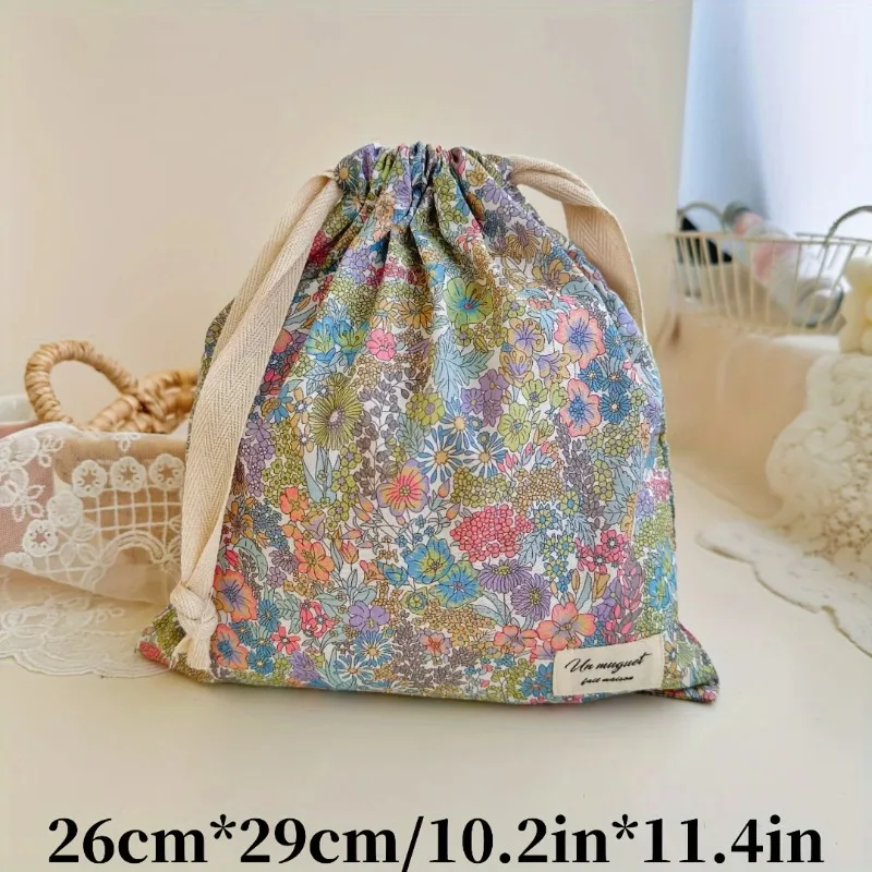 Home Embroidered Bow Drawstring Bag, Multipurpose Storage Box, Portable Travel and Household Dust Bag, Mom and Diaper Bag lijiao