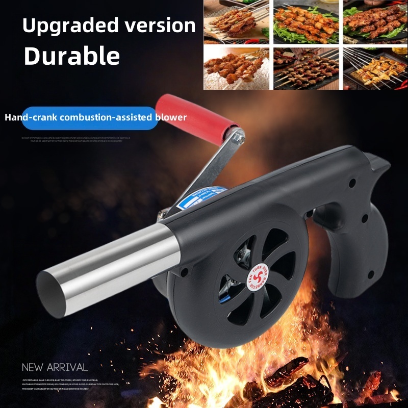 Camping Handheld Blower Lightweight Outdoor BBQ Hand Crank Fan Barbecue Accessories Portable Aiding Fire Cooking Tools