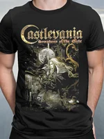 تي شيرت Castlevania Symphony of The Night جرافيك ملابس مروحة الموسيقى القوطية قماش مطاطي تصميم أسود مناسب تمامًا لجميع المواسم 1