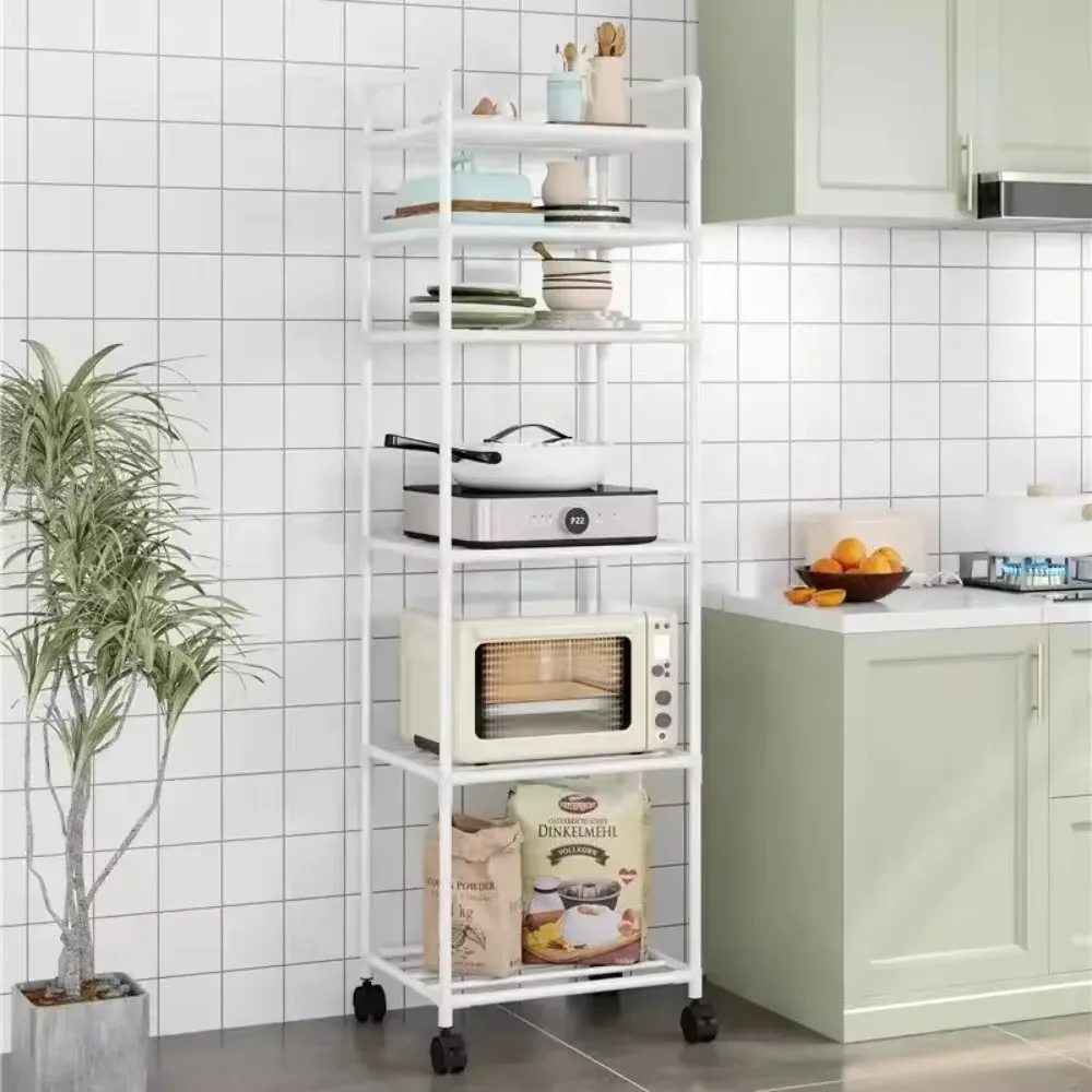 Floor Standing Microwave Storage Rack Multi-layer Kitchen Trolley Household Bathroom Storage Rack Non Perforated