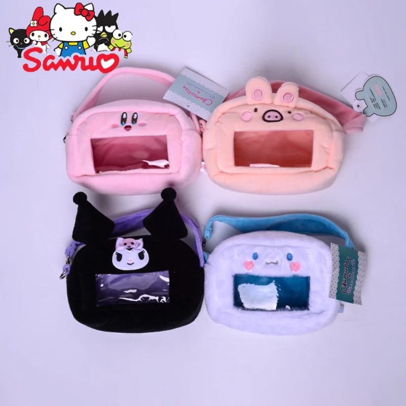 

Японская мультяшная аниме Sanrio Melody Kuromi Kirby вокруг прозрачная сумка для хранения сумка плюшевая кукла декоративные подарки 12*18 см