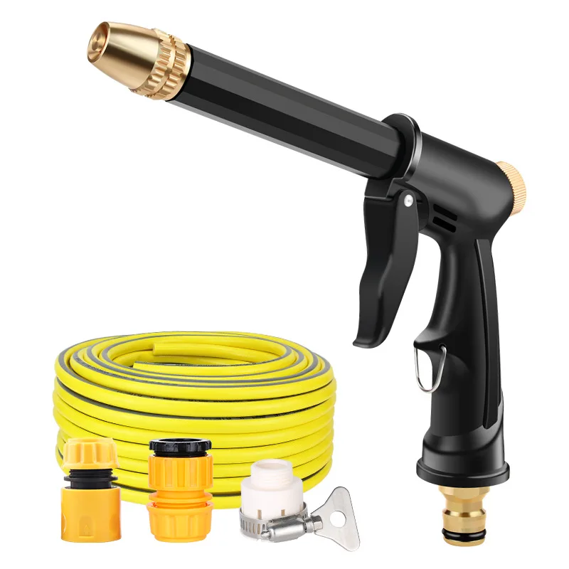 

High Pressure Household Car Washing Gun Water Pipe Hose Garden Telescopic Cleaning Watering Flower Nozzle Set