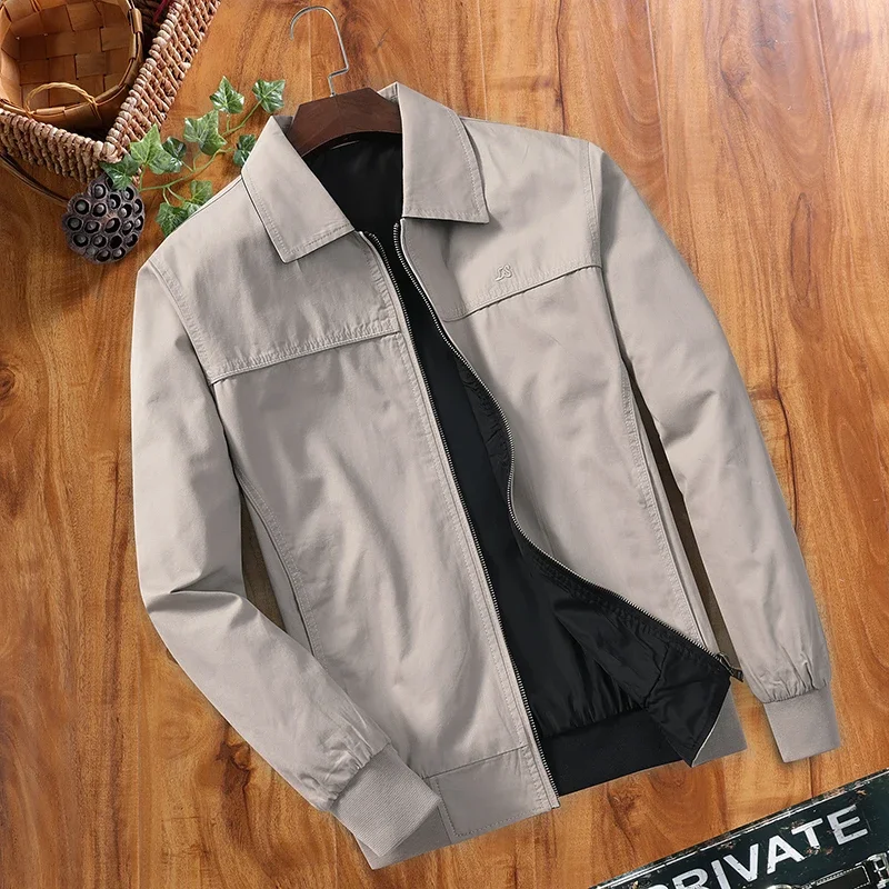 Comprar Chaqueta casual de primavera y otoño para hombre, chaqueta con  cuello alto, chaqueta de trabajo para hombre, chaqueta de algodón