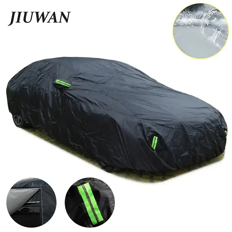Bâche Anti-uv Anti-pluie Housse De Voiture WALSER Imperméable Taille 1 - Protection Contre Pluie, Soleil, Neige - 100% Imperméable - Argent Housse Voiture Imperméable
