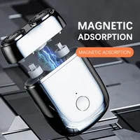 Magnetic Colorful Electric Shaver Double Floating Head Mini Beard Knife For Men Portable Travel Cordless Face Body Razor Trimmer 2